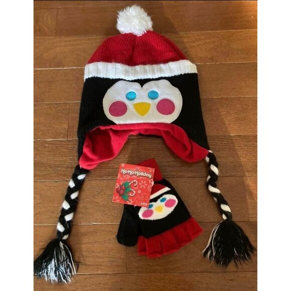 Womens Penguin Hat and Gloves - Picture 1 of 3